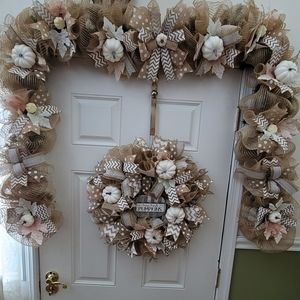 Thanksgiving set wreath and garland